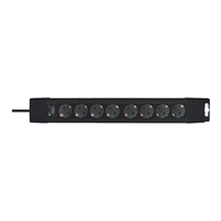 Deltaco Power Strip - 8 socket type F, 3.0 m cable length, black